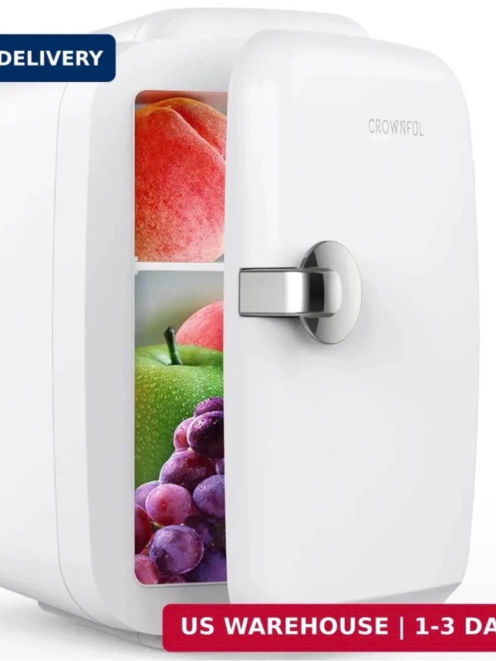 White Electric Mini Fridge for Home - Compact